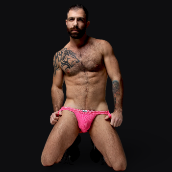 Tight end 1" swimmer jock Pink