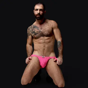 CB13 Tight End Swimmer Jockstrap Pink, 1" Bund | Dark-Ink