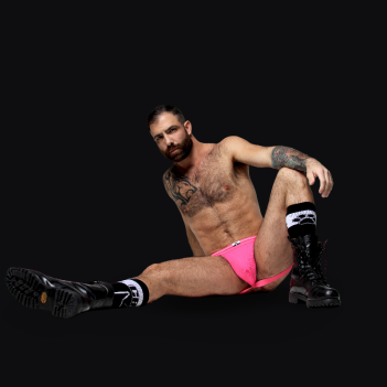 Tight end 1" swimmer jock Pink