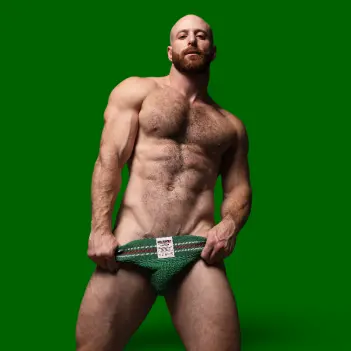 Jockstrap CB13 Tight End 3" Verde Hunter, cintura mid-rise | Dark-Ink