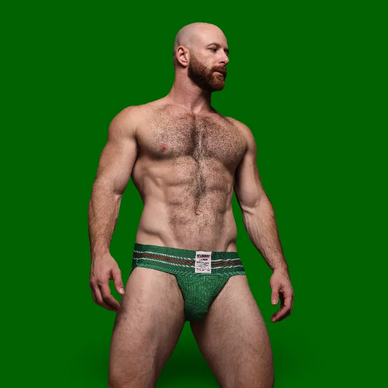 Jockstrap CB13 Tight End 3" Hunter Vert, mi-hauteur | Dark-Ink