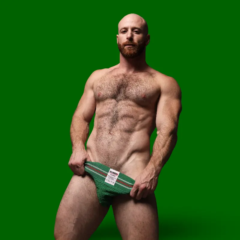 Jockstrap CB13 Tight End 3" Hunter Vert, mi-hauteur | Dark-Ink