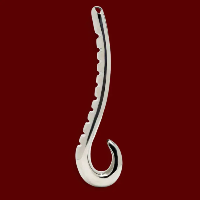 DARKLINE Devil's Tongue Edelstahl Dildo, integrierter Griff | Dark-Ink