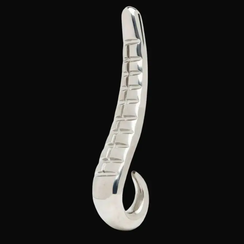DARKLINE Devil's Tongue Edelstahl Dildo, integrierter Griff | Dark-Ink