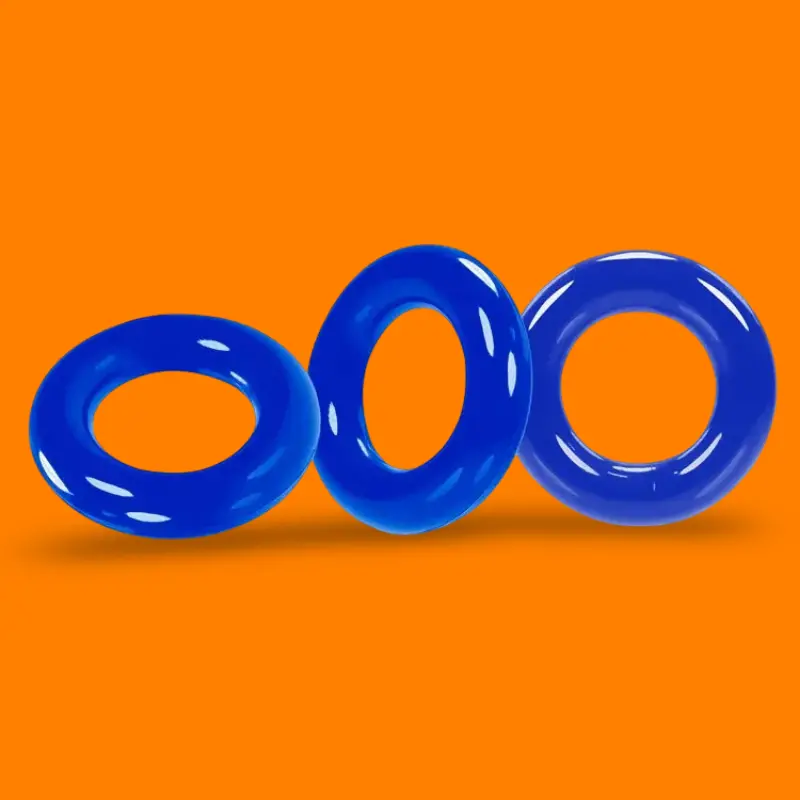 Cockring Oxballs Willy Rings 3-pack, apilables, FlexTPR | Dark-Ink