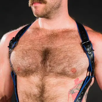 Leder-Harness Hunter 2.0 Mr S Leather, breite Riemen | Dark-Ink