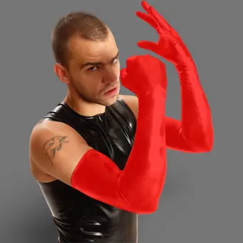 Guantes látex hasta el hombro FIST UK rojos, 4 tallas | Dark-Ink