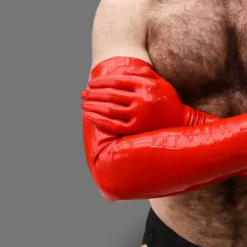 Gants latex épaule Mister B, sans coutures, 4 tailles | Dark-Ink