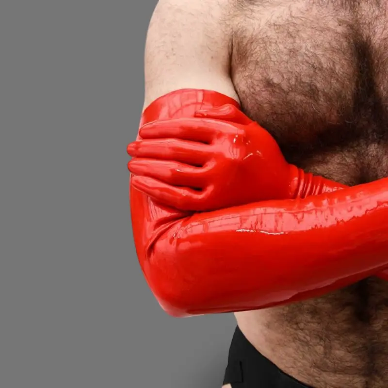 Gants latex épaule Mister B, sans coutures, 4 tailles | Dark-Ink