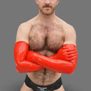 Gants latex épaule Mister B, sans coutures, 4 tailles | Dark-Ink