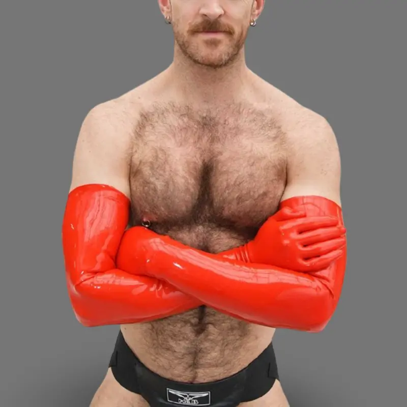 Gants latex épaule Mister B, sans coutures, 4 tailles | Dark-Ink