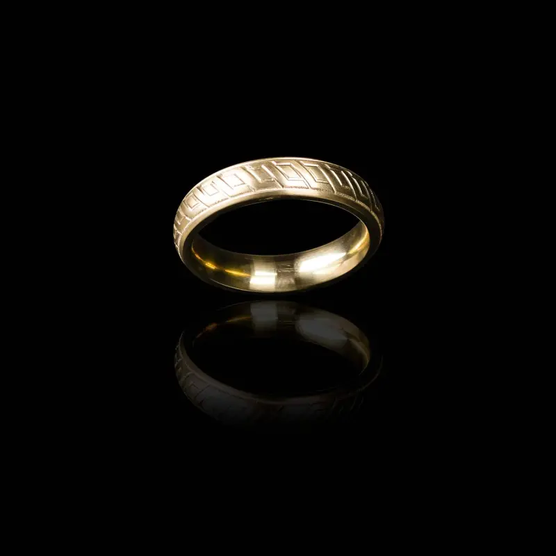 DARKLINE Golden Wave Cockring, Bronze-Stahl, Donut graviert | Dark-Ink