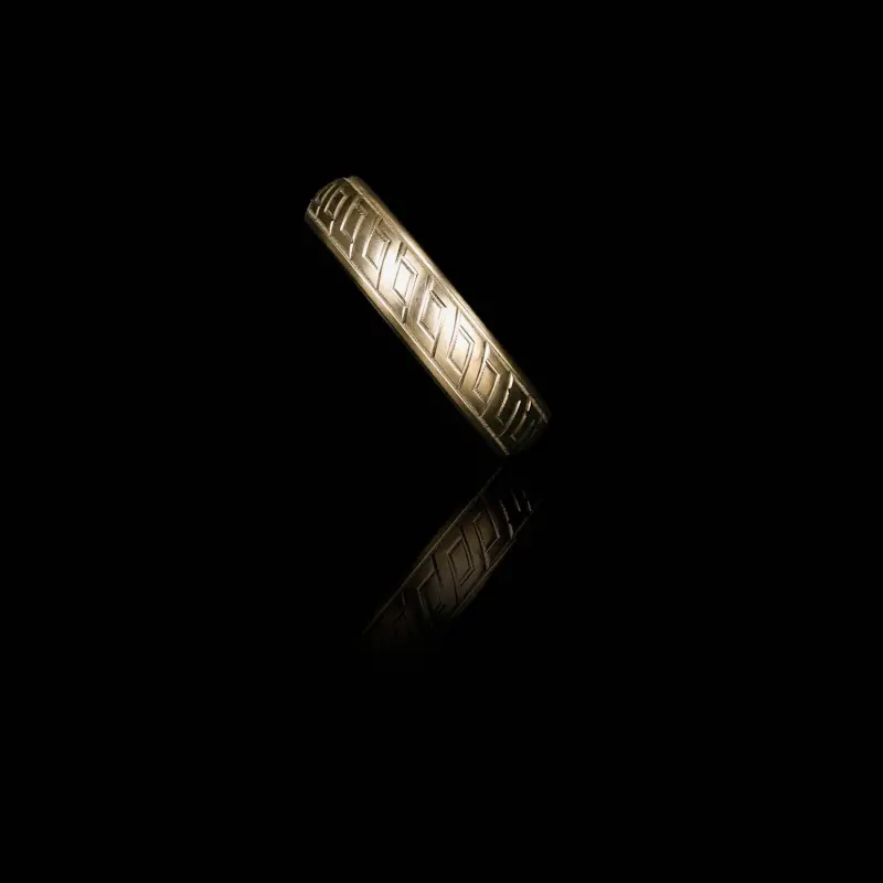 DARKLINE Golden Wave Cockring, Bronze-Stahl, Donut graviert | Dark-Ink