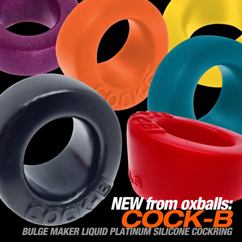 Cockring Oxballs Cock-B bulgering, silicone platine | Dark-Ink