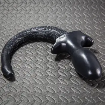 Queue puppy tail plug Square Peg en silicone, M/L/XL | Dark-Ink
