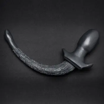 Queue puppy tail plug Square Peg en silicone, M/L/XL | Dark-Ink