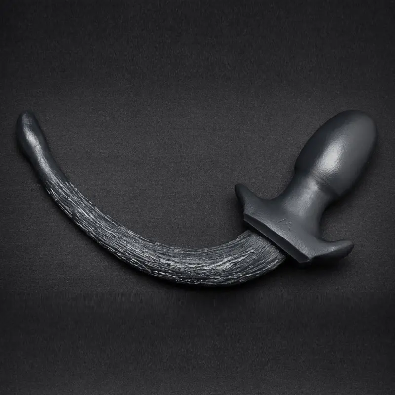 Queue puppy tail plug Square Peg en silicone, M/L/XL | Dark-Ink