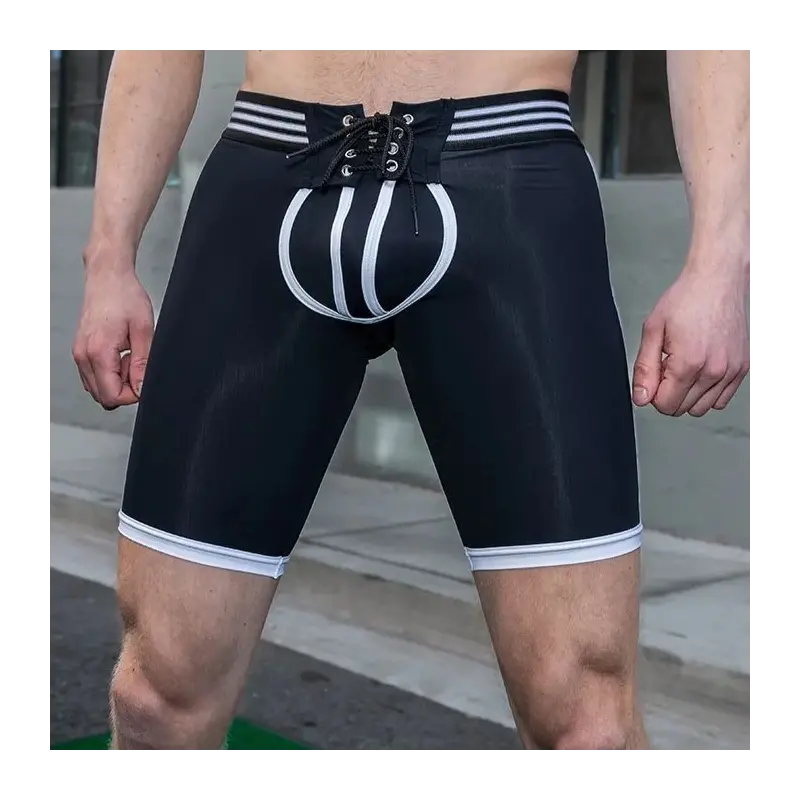 Mr S Leather Football Short Jockstrap, hinten offen | Dark-Ink
