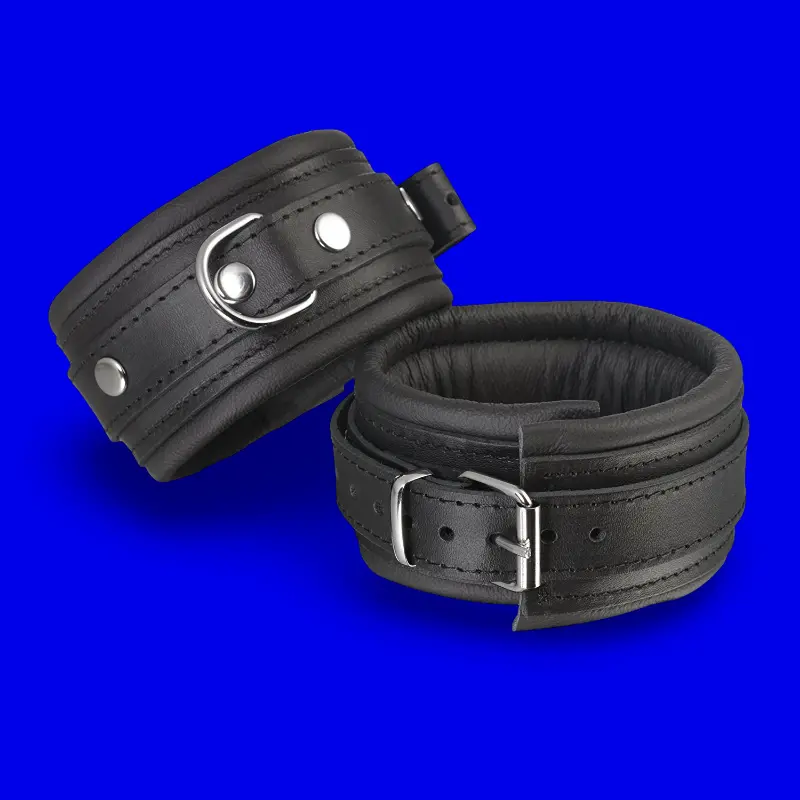 DARKLINE Padded Leather Ankle Cuffs, 50 mm, 4-piece | Dark-Ink