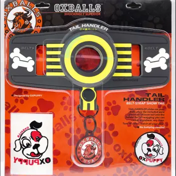 Oxballs Tail Handler Puppy Show Tail, belt-strap, silicone | Dark-Ink