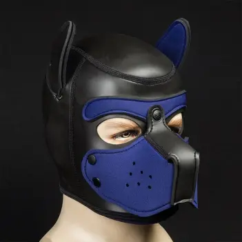 Cagoule puppy néoprène Mr S Leather, museau amovible Navy | Dark-Ink