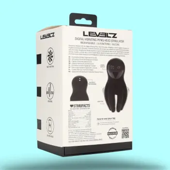 LEVELZ Glans Stimulator Vibrating Silicone Digital Display | Dark-Ink