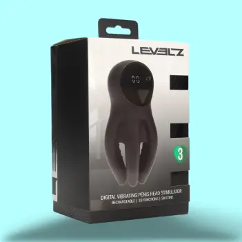 Stimulateur de gland LEVELZ silicone vibrant écran digital | Dark-Ink