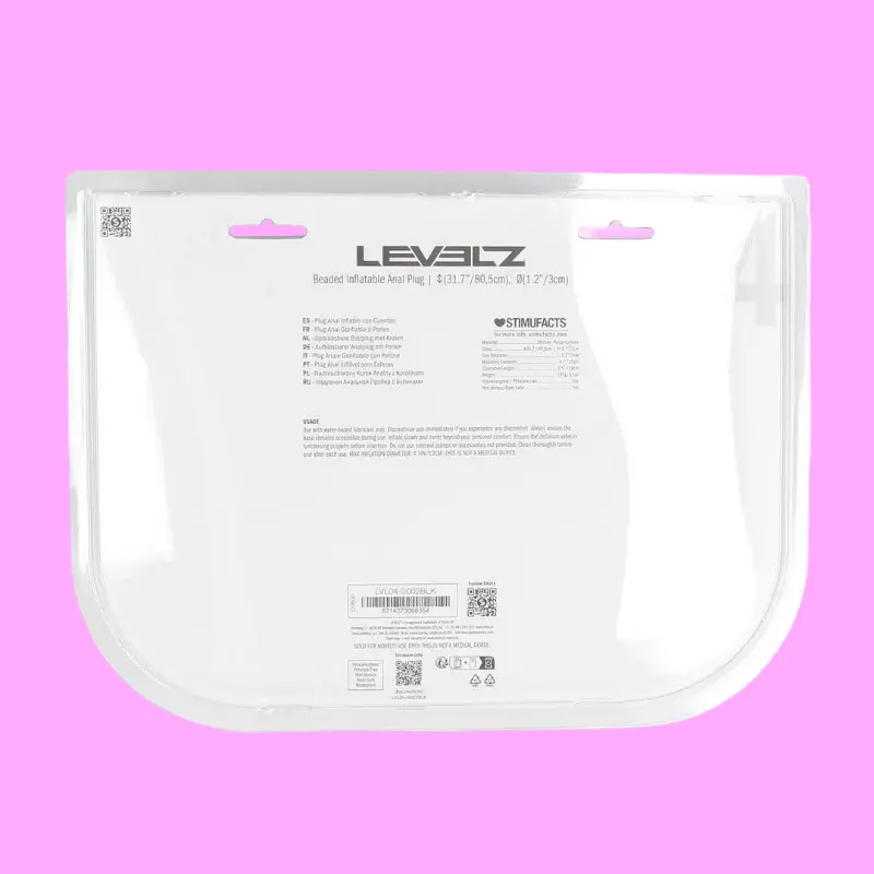 LEVELZ Beaded Inflatable Anal Plug Body-Safe Silicone | Dark-Ink