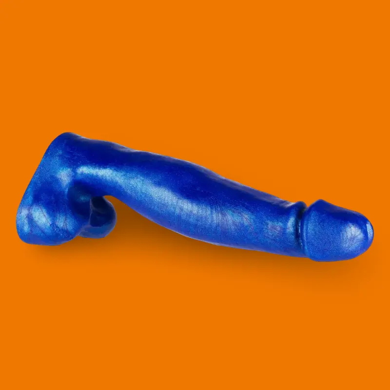 Oxballs Banker Dildo, ausgestellter Kopf, Platinum-Silikon | Dark-Ink