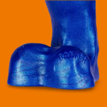 Oxballs Banker Dildo, ausgestellter Kopf, Platinum-Silikon | Dark-Ink