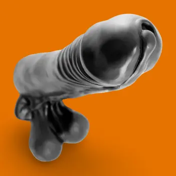 Oxballs Big Load Dildo, Platinum-Silikon, 37 cm | Dark-Ink