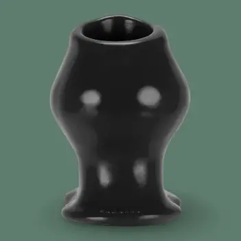 Oxballs Pighole FF Hollow Butt Plug, 3.5" wide, silicone | Dark-Ink