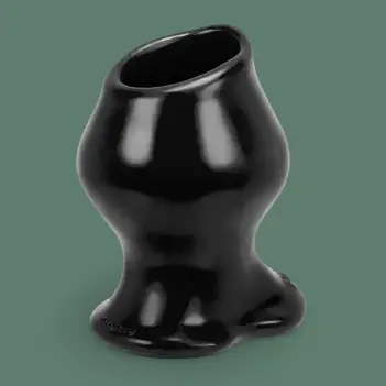 Oxballs Pighole FF Hollow Butt Plug, 3.5" wide, silicone | Dark-Ink