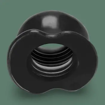 Oxballs Pighole FF Hollow Butt Plug, 3.5" wide, silicone | Dark-Ink