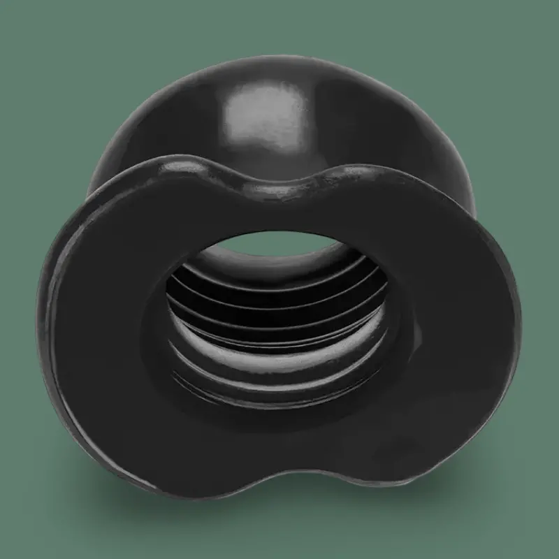 Oxballs Pighole FF Hollow Butt Plug, 3.5" wide, silicone | Dark-Ink