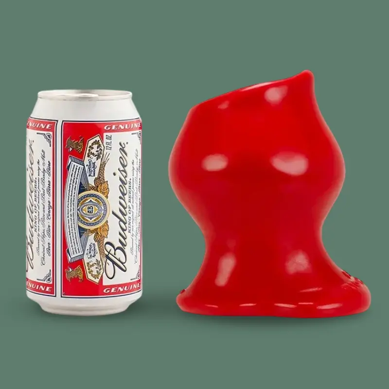 Oxballs Pighole FF Hollow Butt Plug, 3.5" wide, silicone | Dark-Ink