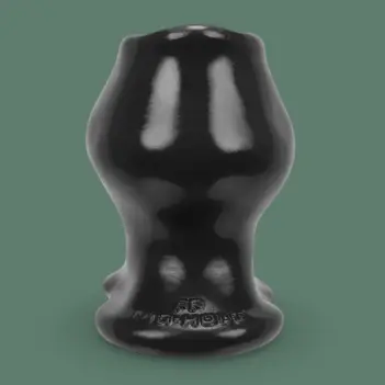 Oxballs Pighole FF Hollow Butt Plug, 3.5" wide, silicone | Dark-Ink