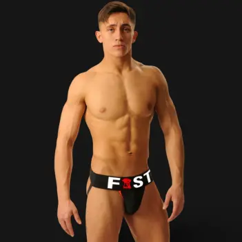 FIST UK Logo Jock Black, Nylon-Rubber Pouch, 65 mm Band | Dark-Ink