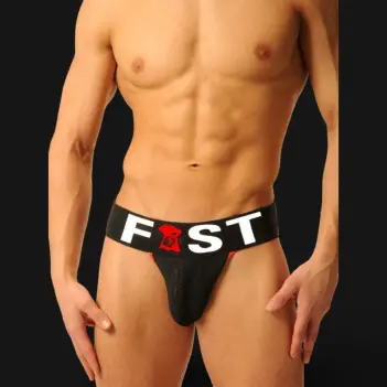FIST UK Logo Jock Black, Nylon-Rubber Pouch, 65 mm Band | Dark-Ink