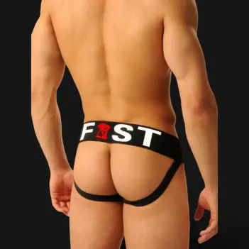 FIST UK Logo Jock Black, Nylon-Rubber Pouch, 65 mm Band | Dark-Ink