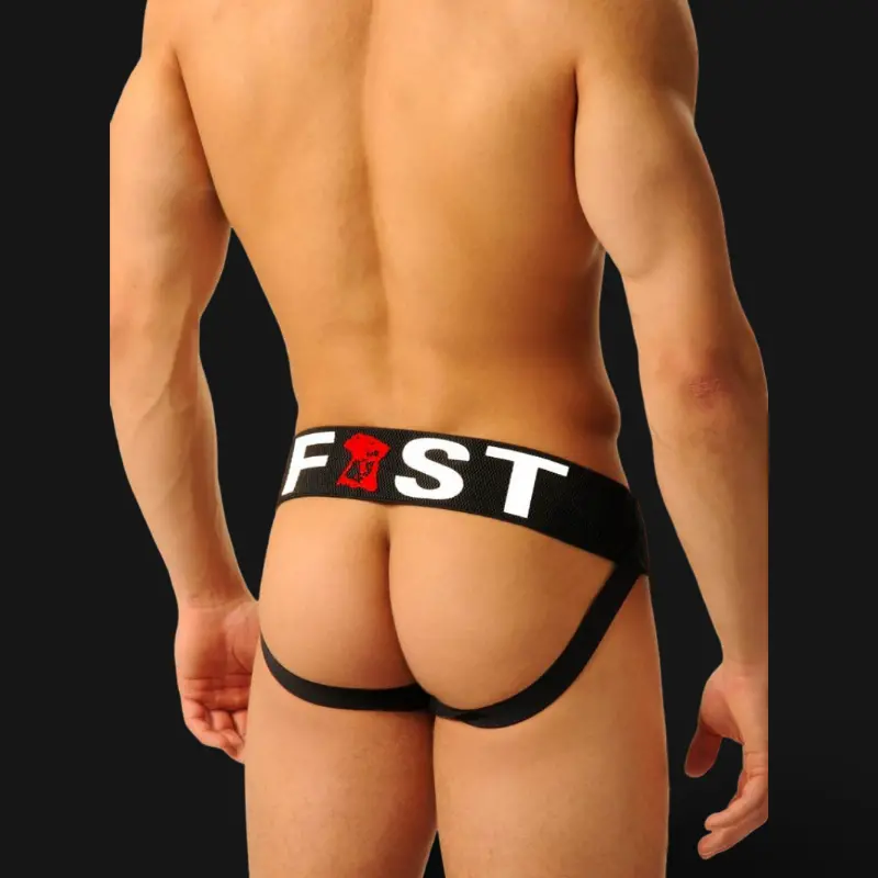 FIST UK Logo Jock Black, Nylon-Rubber Pouch, 65 mm Band | Dark-Ink