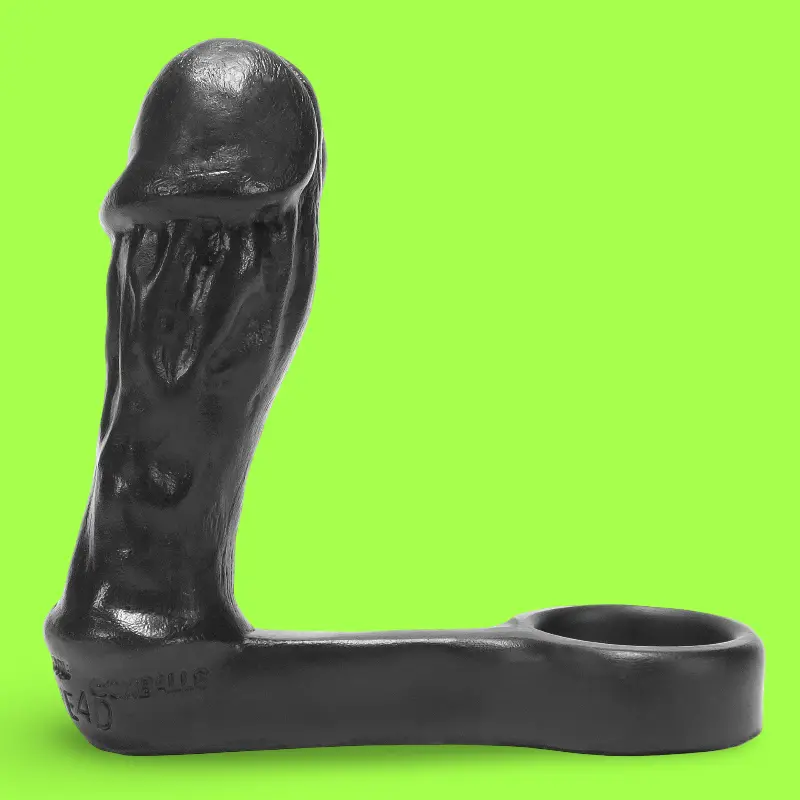 Asslock Oxballs Meathead, plug veiné + cockring intégré | Dark-Ink