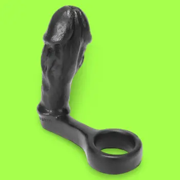 Oxballs Meathead Asslock, plug veinado + cockring integrado | Dark-Ink