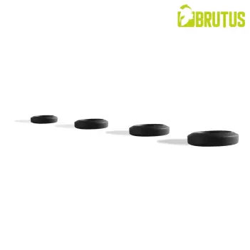 BRUTUS Big Bulge Silicone Cock Ring Set, 4 sizes | Dark-Ink