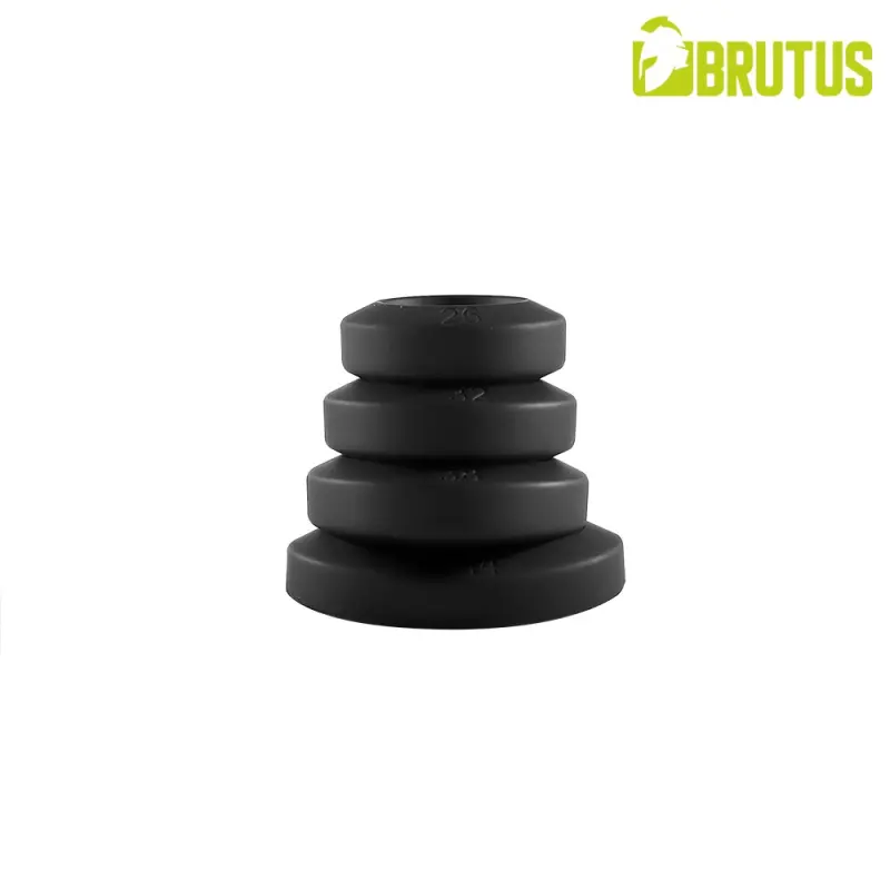 Cockring set BRUTUS Big Bulge silicona HyperSoft, 4 tallas | Dark-Ink