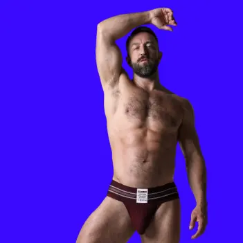 CB13 Tight End 3" Jockstrap Burgundy, Mid-Rise-Streifenbund | Dark-Ink