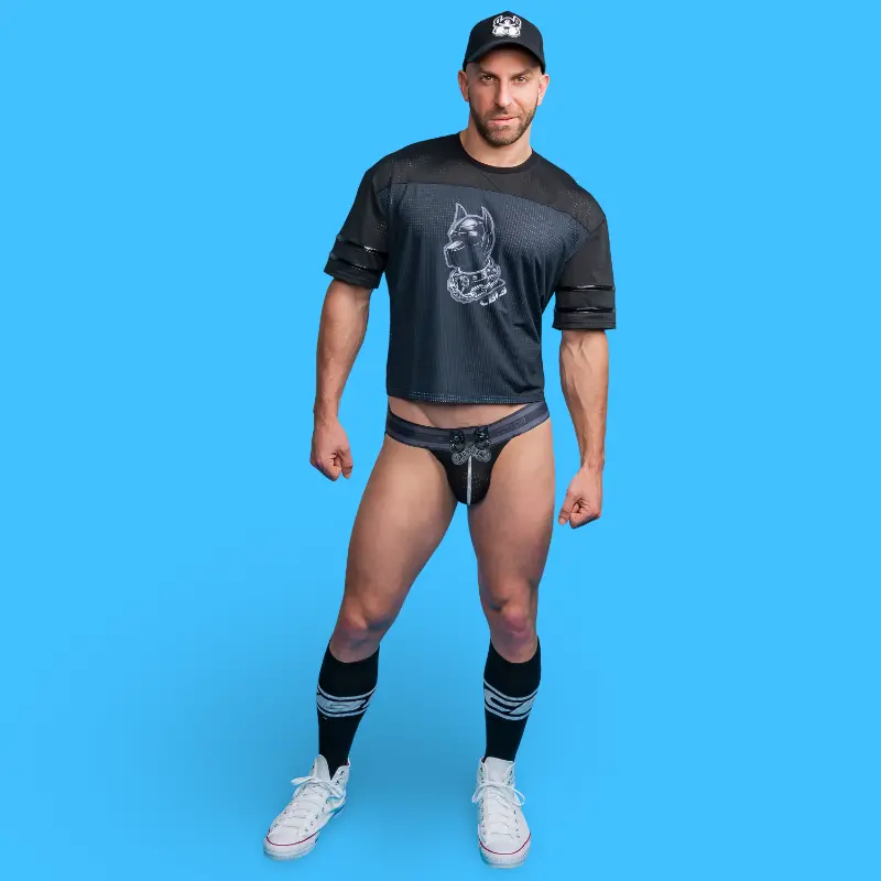 Jockstrap Dark Pup CB13, emblèmes pup relief | Dark-Ink