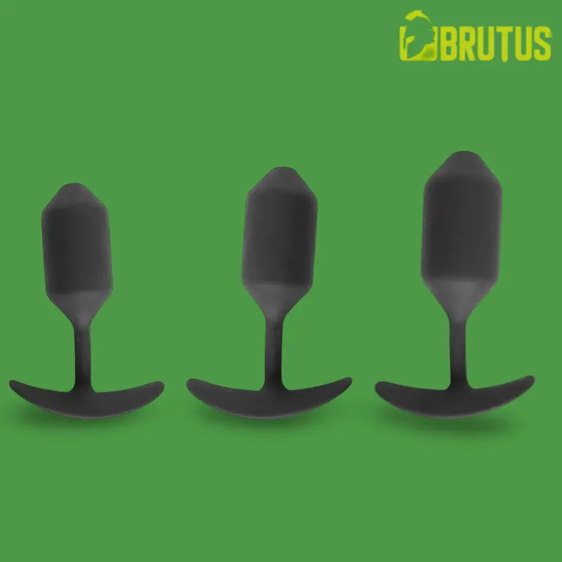 Plug anal BRUTUS Weighted Diamond, 3 tallas, silicona | Dark-Ink