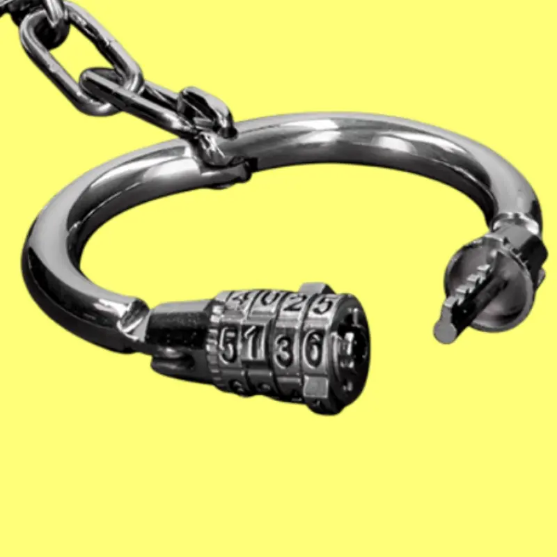 DARKLINE Bondage Handcuffs, stainless steel, 4-digit lock | Dark-Ink