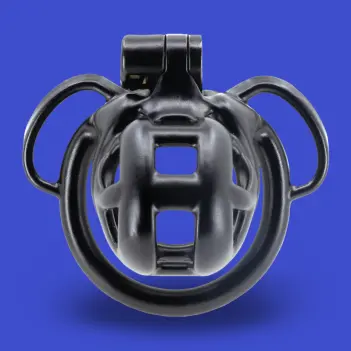 KINK3D Curved Strap Ring, two loops, chastity base ring | Dark-Ink